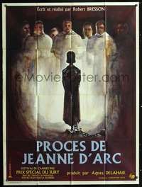 b646 PROCES DE JEANNE D'ARC French one-panel movie poster '62 Joan of Arc!