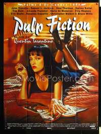 b649 PULP FICTION French one-panel movie poster '94 Uma Thurman, Tarantino