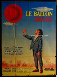 b656 RED BALLOON French one-panel movie poster '57 Lamorisse, Porr't art!