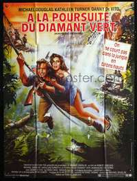 b671 ROMANCING THE STONE French one-panel movie poster '84 different art!