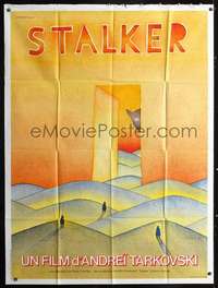 b704 STALKER French one-panel movie poster '79 great Jean-Michel Folon art!