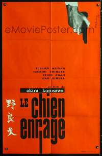 b339 STRAY DOG French 31x47 movie poster '61 Akira Kurosawa, cool!