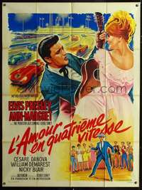 b744 VIVA LAS VEGAS French one-panel movie poster '64 Elvis Presley by Soubie