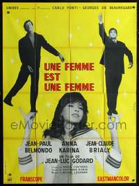 b755 WOMAN IS A WOMAN French one-panel movie poster '61 Godard, Chica art!