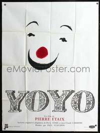 b762 YO YO French one-panel movie poster '65 best circus clown artwork!