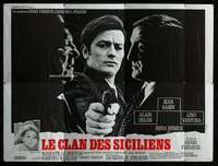 b314 SICILIAN CLAN French eight-panel movie poster '70 Jean Gabin, Alain Delon