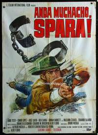 b158 DEAD MEN RIDE Italian one-panel movie poster '72 striking Casaro art!