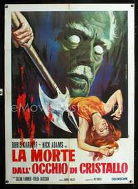 b161 DIE MONSTER DIE Italian one-panel movie poster '65 great horror art!