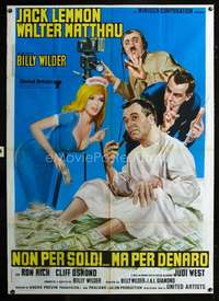 b174 FORTUNE COOKIE Italian one-panel movie poster R70s Lemmon,Matthau,Wilder