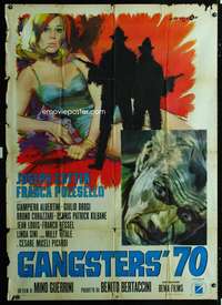b177 GANGSTER '70 Italian one-panel movie poster '68 sexy A. Cesselon art!
