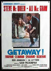 b180 GETAWAY Italian one-panel movie poster '72 Steve McQueen, Ali McGraw