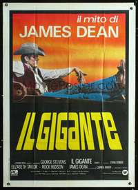 b181 GIANT Italian one-panel movie poster R83 James Dean, Liz Taylor, Hudson