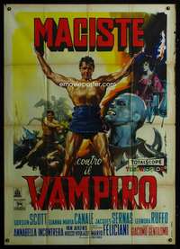 b187 GOLIATH & THE VAMPIRES Italian one-panel movie poster '61 Deseta art!