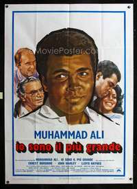 b188 GREATEST Italian one-panel movie poster '77 Muhammad Ali boxing bio!