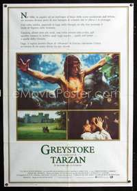 b189 GREYSTOKE Italian one-panel movie poster '83 Chris Lambert as Tarzan!