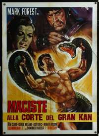 b194 HERCULES AGAINST THE BARBARIAN Italian one-panel movie poster R60s cool!