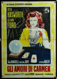 b218 LOVES OF CARMEN Italian one-panel movie poster R60 Rita Hayworth
