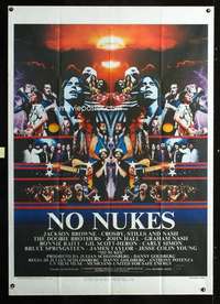 b235 NO NUKES Italian one-panel movie poster '80 cool rock & roll design!