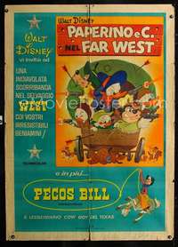 b243 PAPERINO E C NEL FAR WEST/PECOS BILL Italian one-panel movie poster '60s