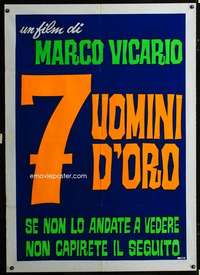 b258 SEVEN GOLDEN MEN Italian one-panel movie poster R70s Mario Vicario