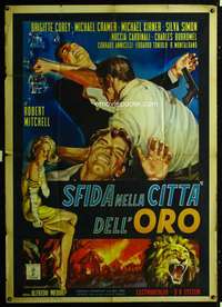 b260 SFIDA NELLA CITTA DELL ORO Italian one-panel movie poster '62 cool!