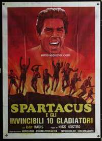 b269 SPARTACUS & THE TEN GLADIATORS Italian one-panel movie poster R80s