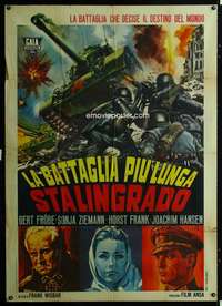 b271 STALINGRAD DOGS DO YOU WANT TO LIVE FOREVER Italian 1p R66 cool World War II art by Casaro!