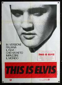 b284 THIS IS ELVIS Italian one-panel movie poster '81 Presley super c/u!