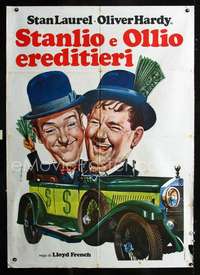 b288 TIT FOR TAT Italian one-panel movie poster R60s Stan & Ollie by Crovato!