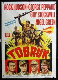 b289 TOBRUK Italian one-panel movie poster '67 Rock Hudson, George Peppard
