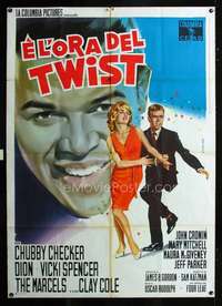 b292 TWIST AROUND THE CLOCK Italian one-panel movie poster '62 Chubby Checker