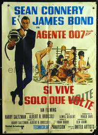 b309 YOU ONLY LIVE TWICE Italian one-panel movie poster R70s Connery IS Bond!