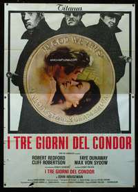 b003 3 DAYS OF THE CONDOR Italian two-panel movie poster '75 Redford, Dunaway