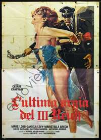 b033 GESTAPO'S LAST ORGY Italian two-panel movie poster '77 wild sexy art!