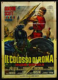 b034 HERO OF ROME Italian two-panel movie poster '64 Gordon Scott