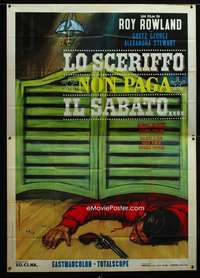 b061 MAN CALLED GRINGO Italian two-panel movie poster '65 cool western art!