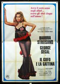 b079 OWL & THE PUSSYCAT Italian two-panel movie poster '71 sexy Barbra!