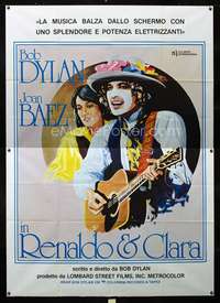 b084 RENALDO & CLARA Italian two-panel movie poster '78 Bob Dylan by Hadley