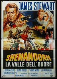 b097 SHENANDOAH Italian two-panel movie poster '65 James Stewart, different!