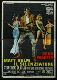 b098 SILENCERS Italian two-panel movie poster '66 Dean Martin & Slaygirls!