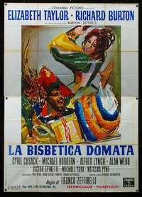 b101 TAMING OF THE SHREW Italian two-panel movie poster '67 Brini art!