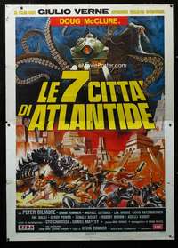 b114 WARLORDS OF ATLANTIS Italian two-panel movie poster '78 cool sci-fi art!