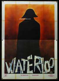 b115 WATERLOO B Italian two-panel movie poster '70 Napoleon shadow by Raffy!