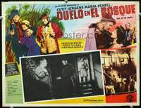 c397 DUEL IN THE FOREST Mexican movie lobby card '58 Curt Jurgens