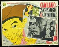 c400 EL CHISMOSO DE LA VENTANA Mexican movie lobby card '56 Clavillazo