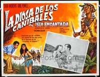 c412 ENCHANTED ISLAND Mexican movie lobby card '58 cannibal princess!