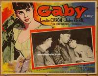c432 GABY Mexican movie lobby card '56 Leslie Caron, John Kerr