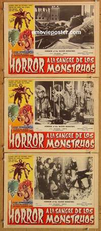 c285 HORROR OF THE BLOOD MONSTERS 3 Mexican movie lobby card '70 sci-fi!