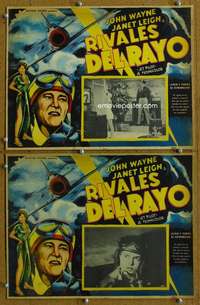 c309 JET PILOT 2 Mexican movie lobby cards '57 John Wayne, Howard Hughes