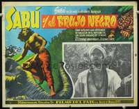 c489 JUNGLE HELL Mexican movie lobby card '56 wild rare Sabu sci-fi!